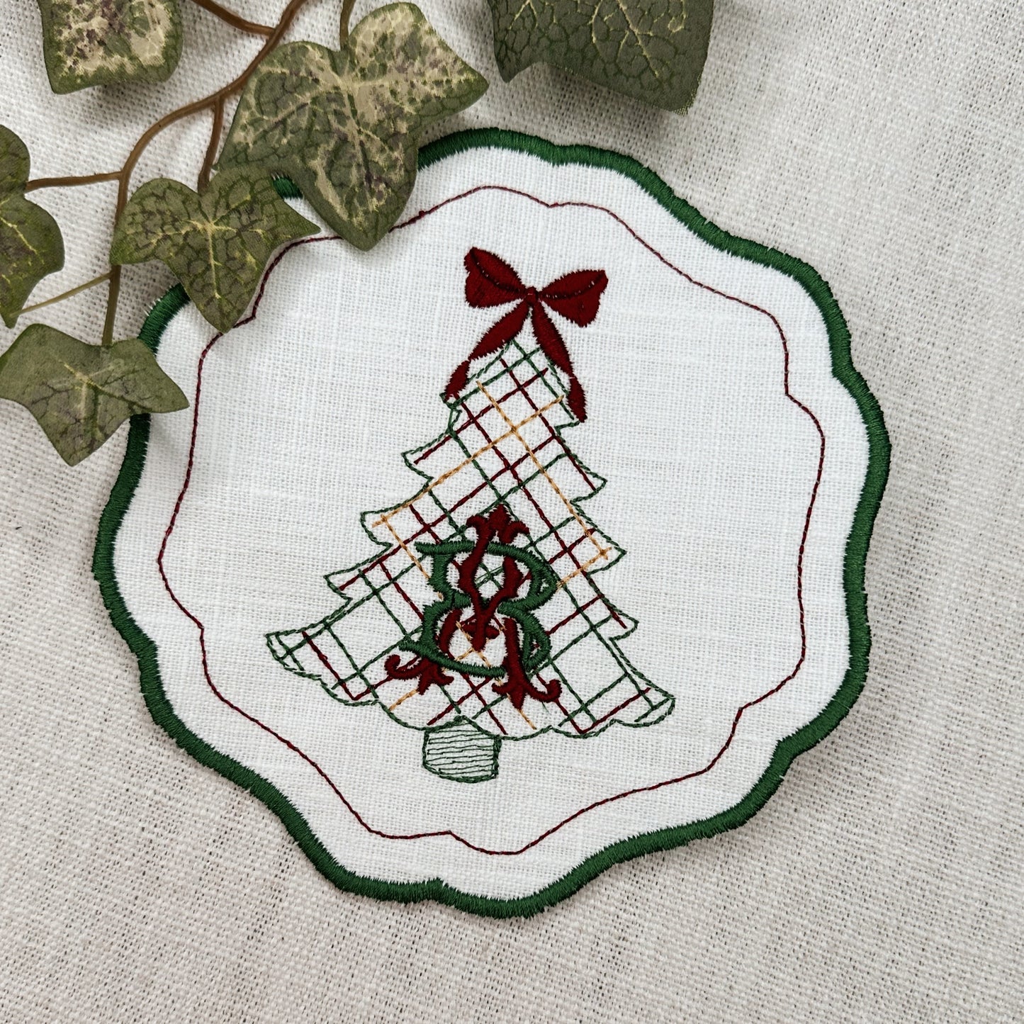 Christmas Tree Plaid Cocktail Napkins