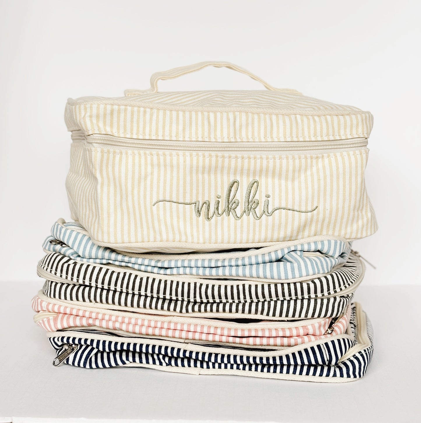 Stripe Travel Train Case