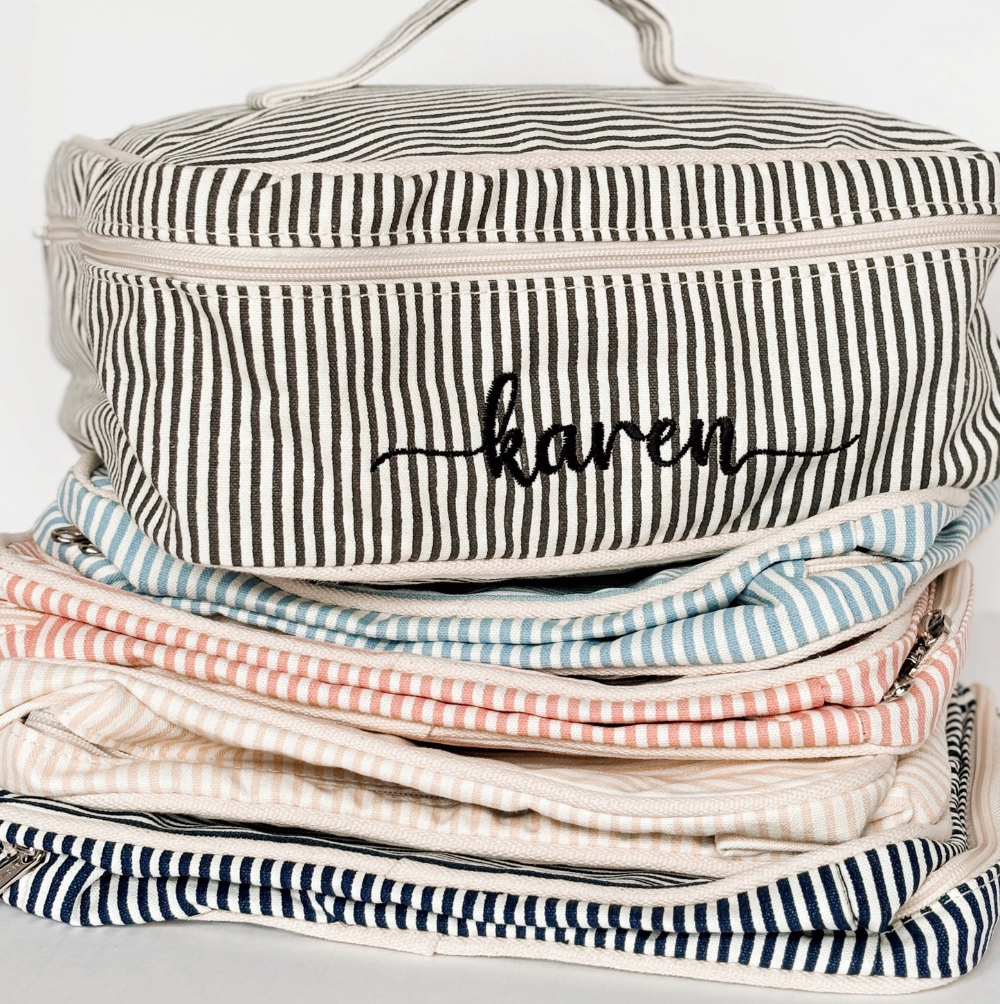 Stripe Travel Train Case