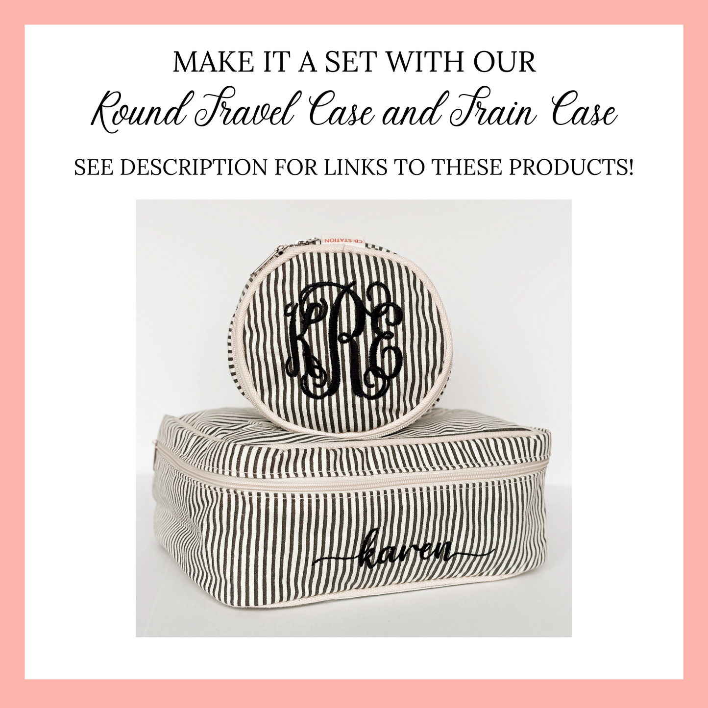 Stripe Travel Train Case