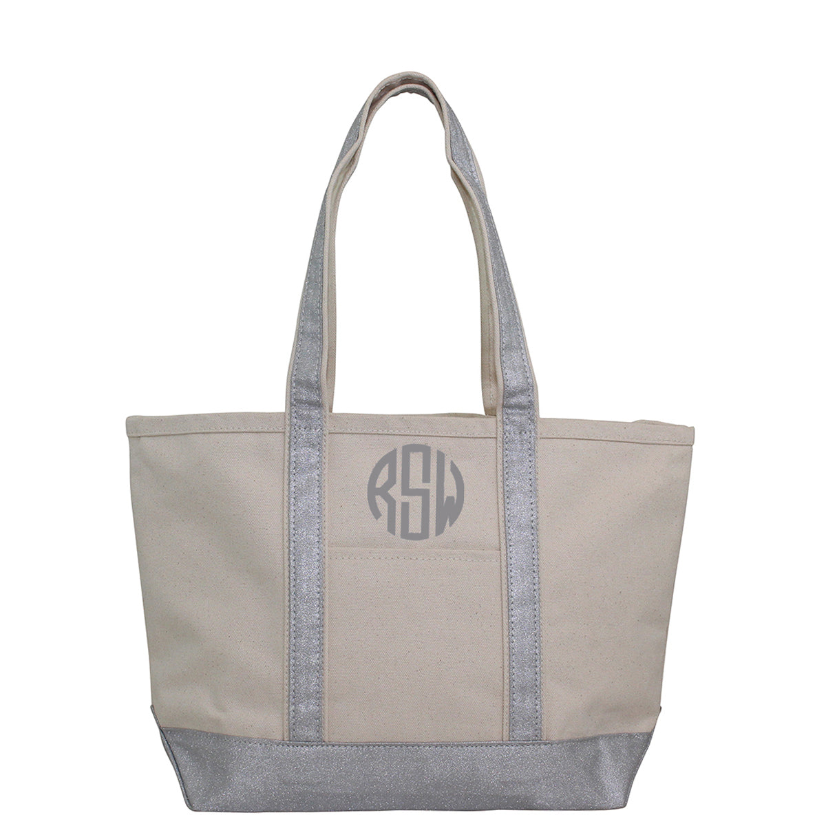 Personalized Metallic Trimmed Tote Bag