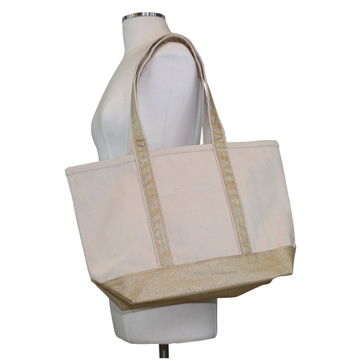 Personalized Metallic Trimmed Tote Bag