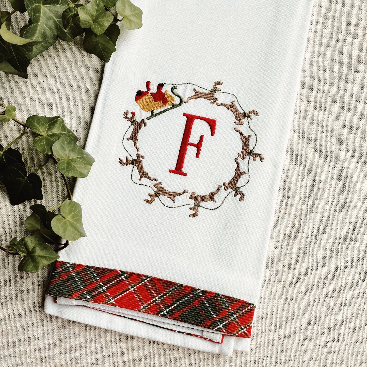 Santa Sleigh Kitchen Towel