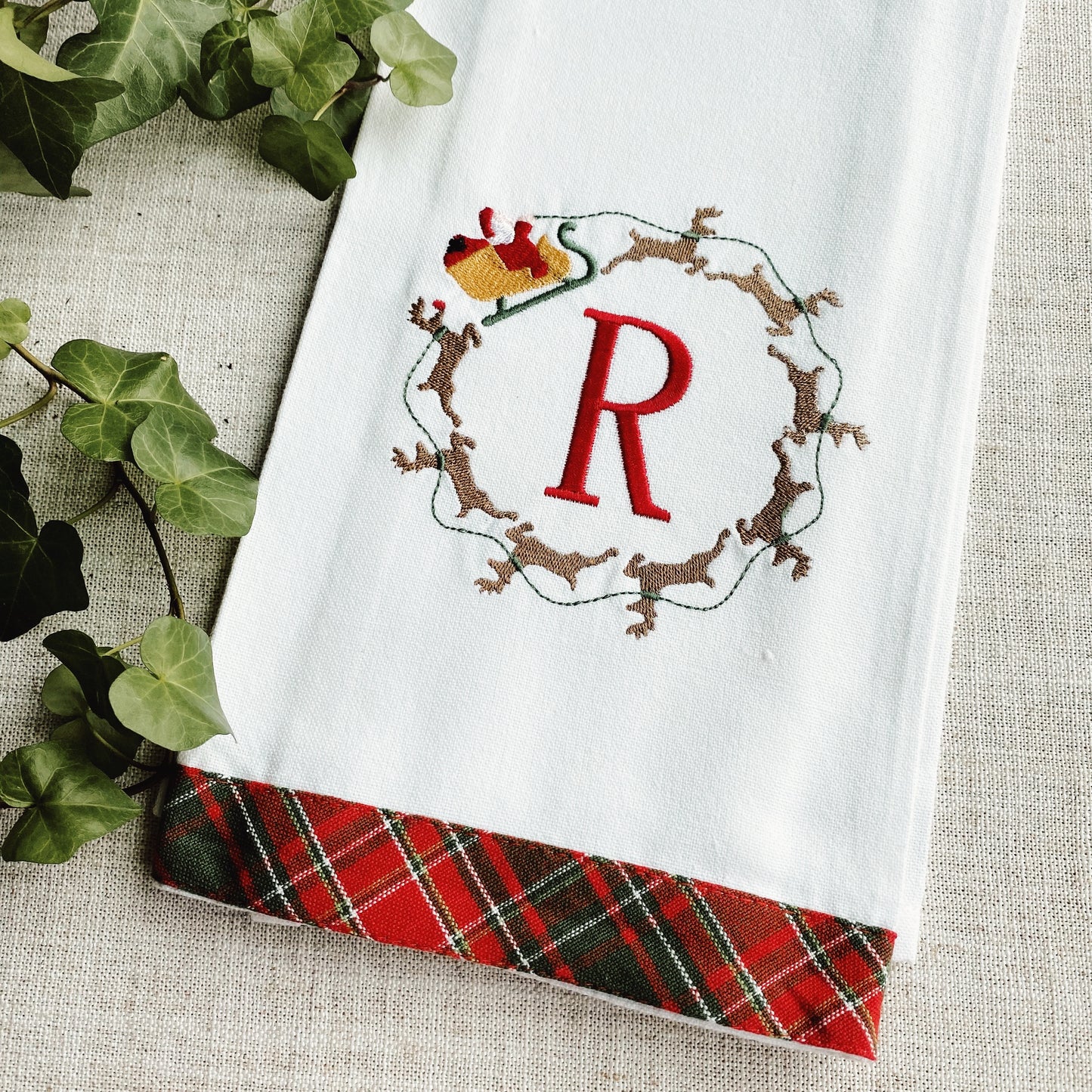 Santa Sleigh Kitchen Towel