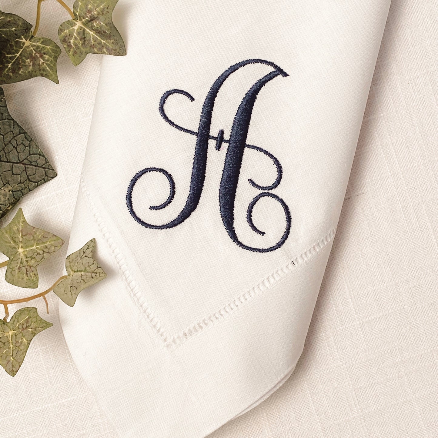 Single Monogram Dinner Napkins