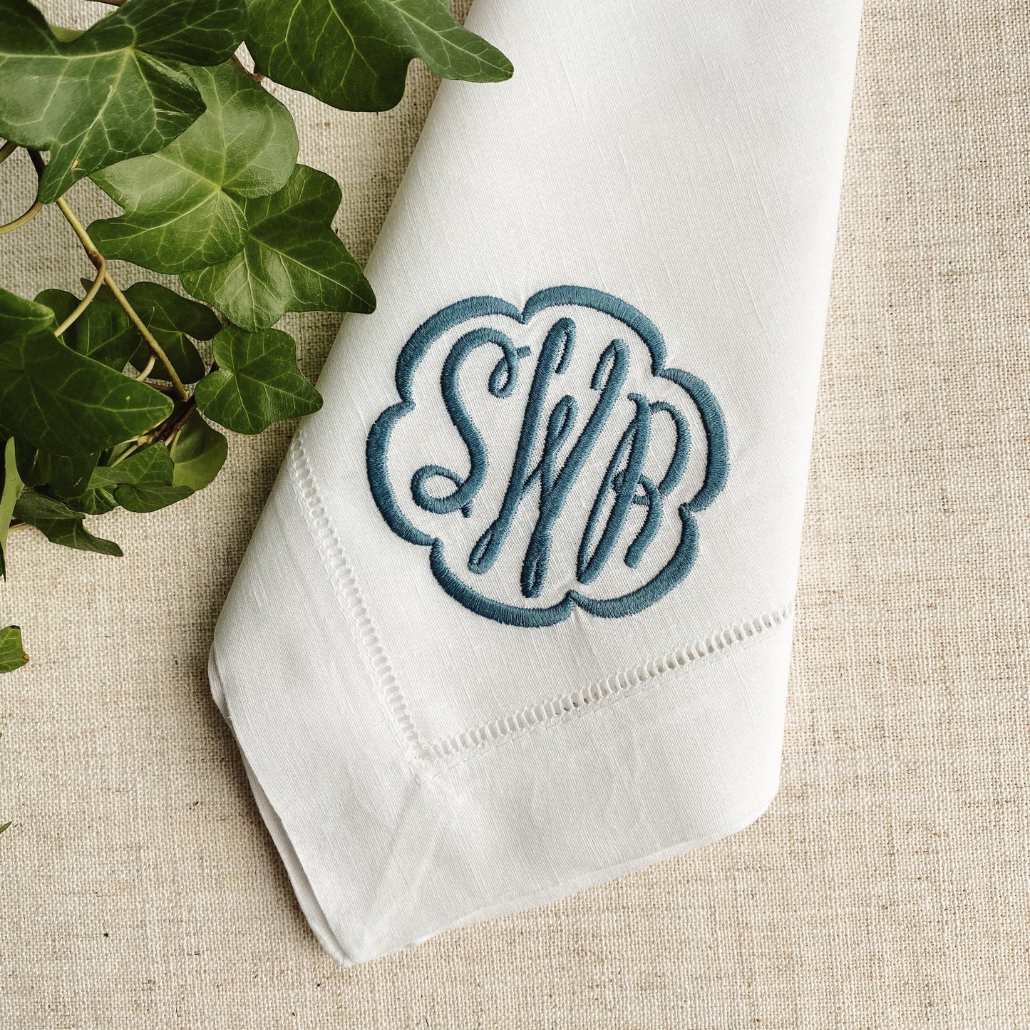 Linen Dinner Napkins - Addie Monogram