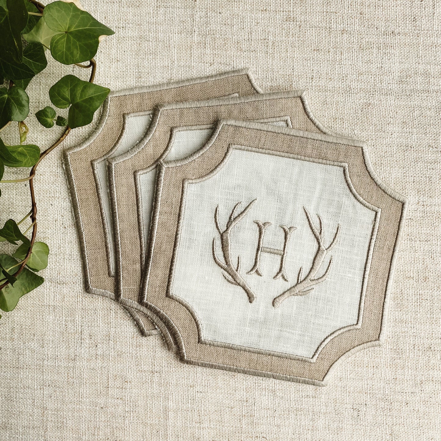 Antler Monogram Cocktail Napkins