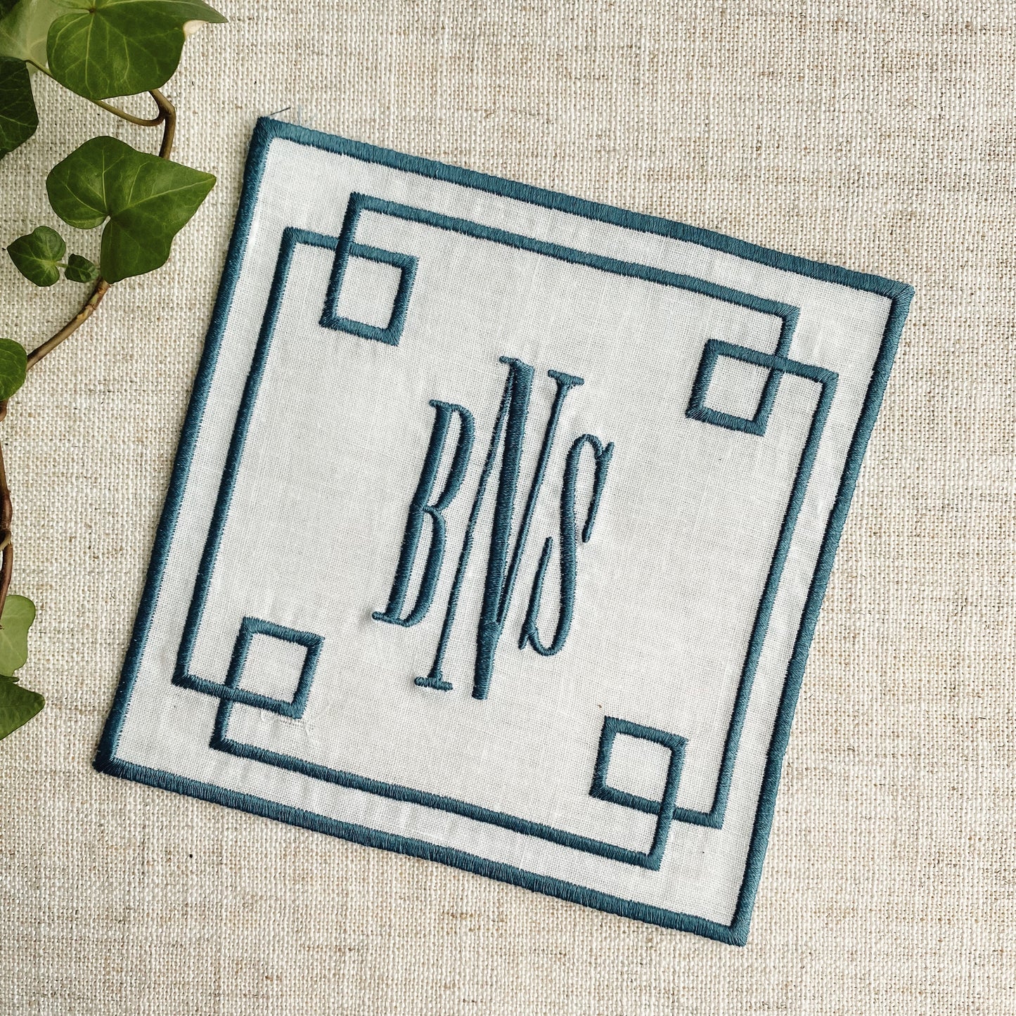 Custom square linen cocktail napkin
