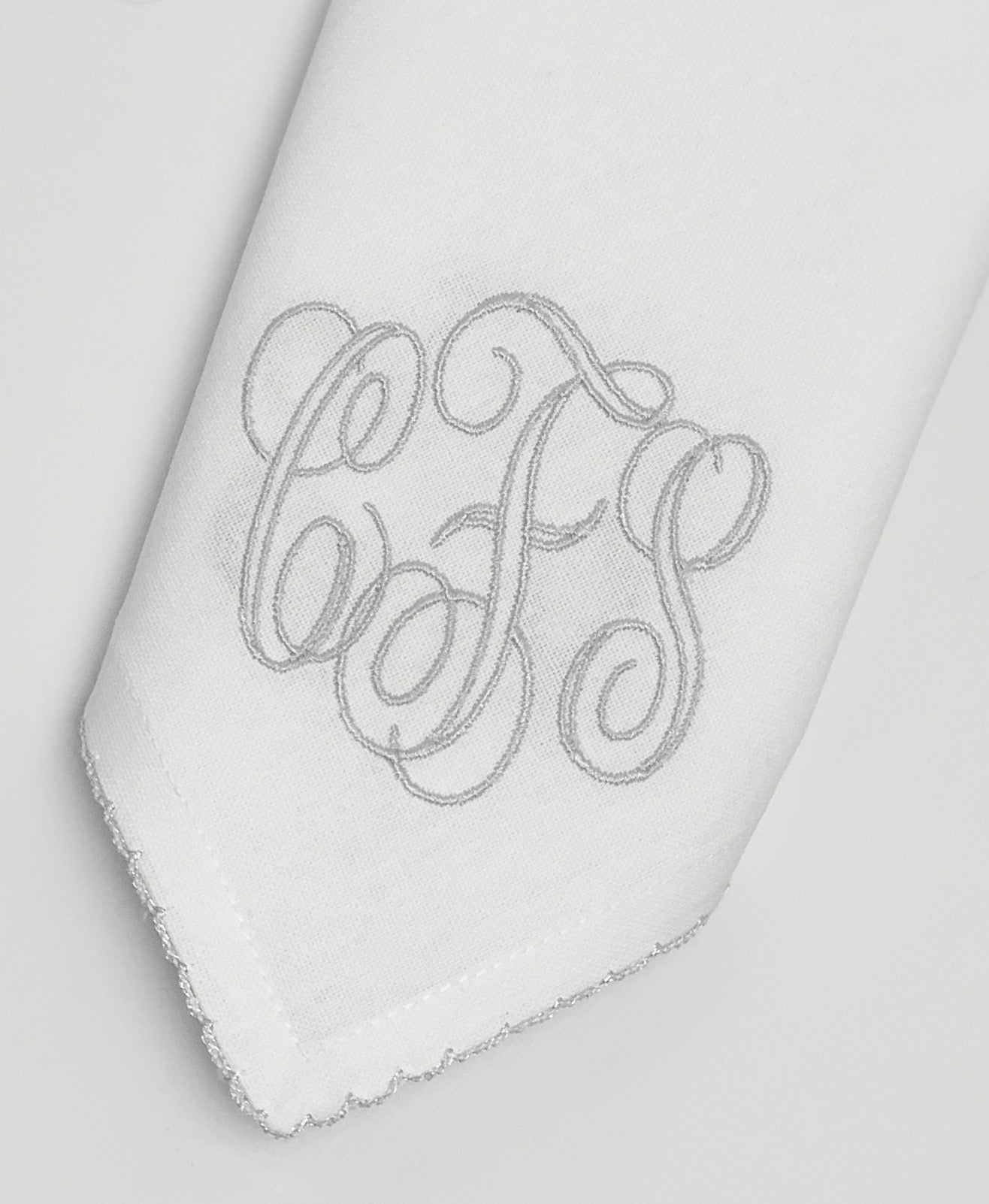 White Glitz Dinner Napkin