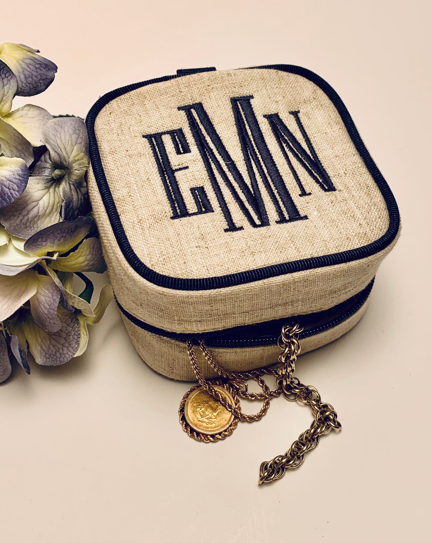 Linen Jewelry Case