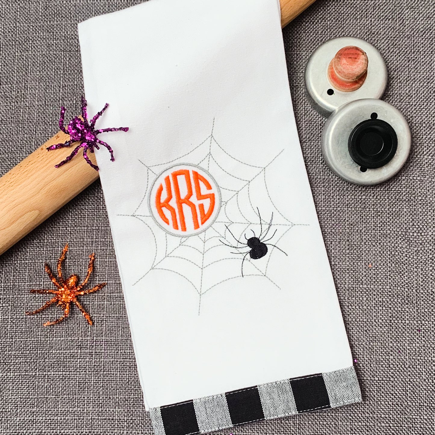 Halloween Monogram Kitchen Towel