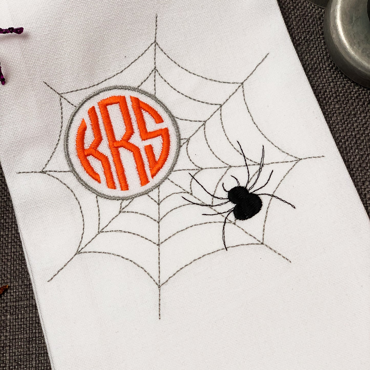 Halloween Monogram Kitchen Towel