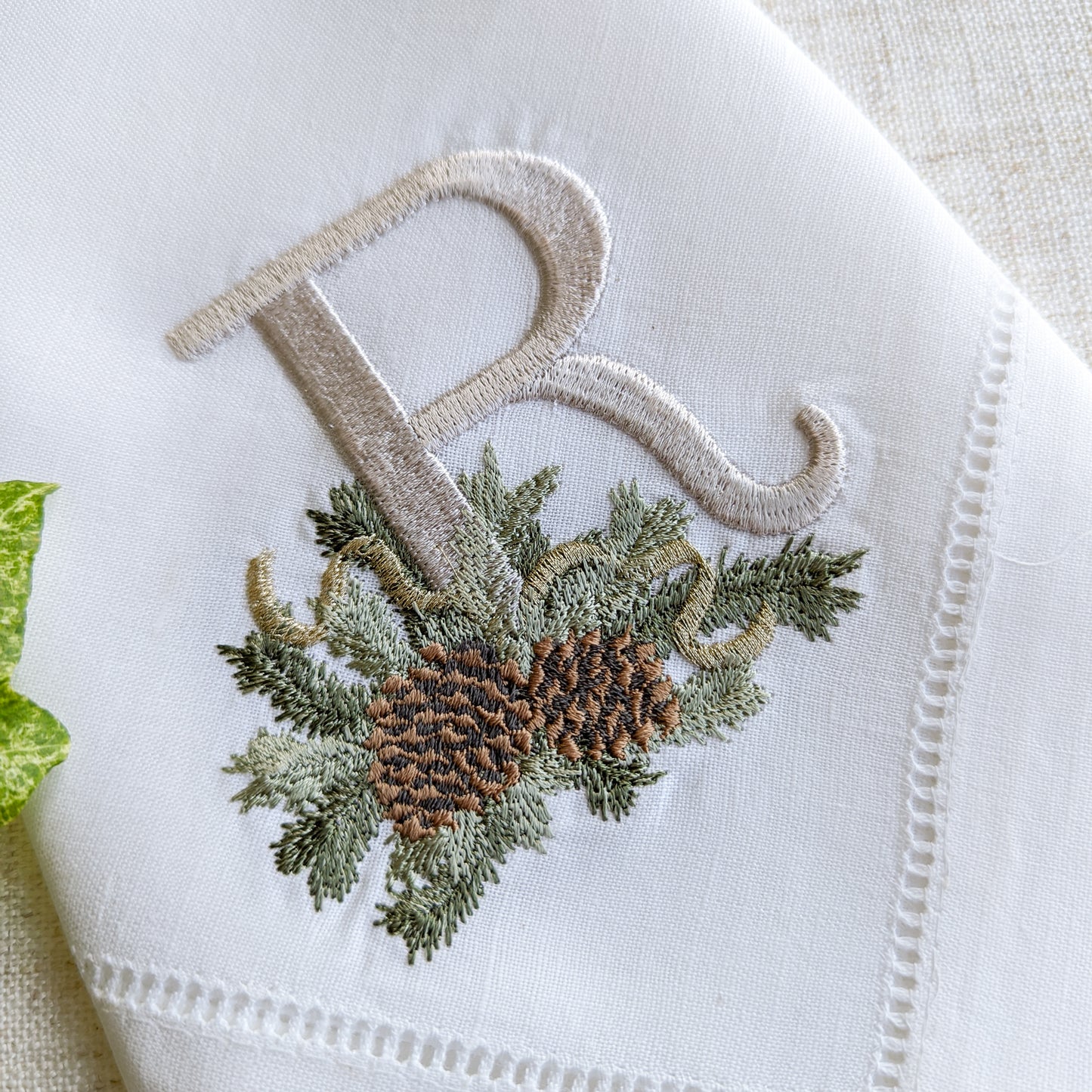 Holiday Pinecone Dinner Napkin