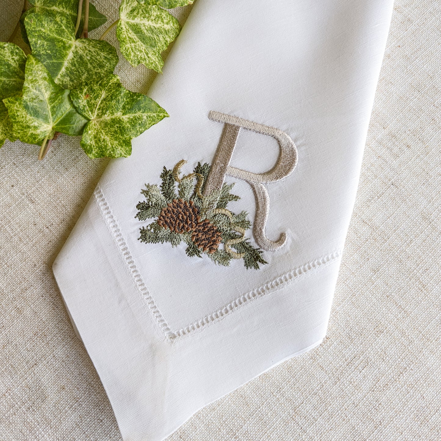 Holiday Pinecone Dinner Napkin