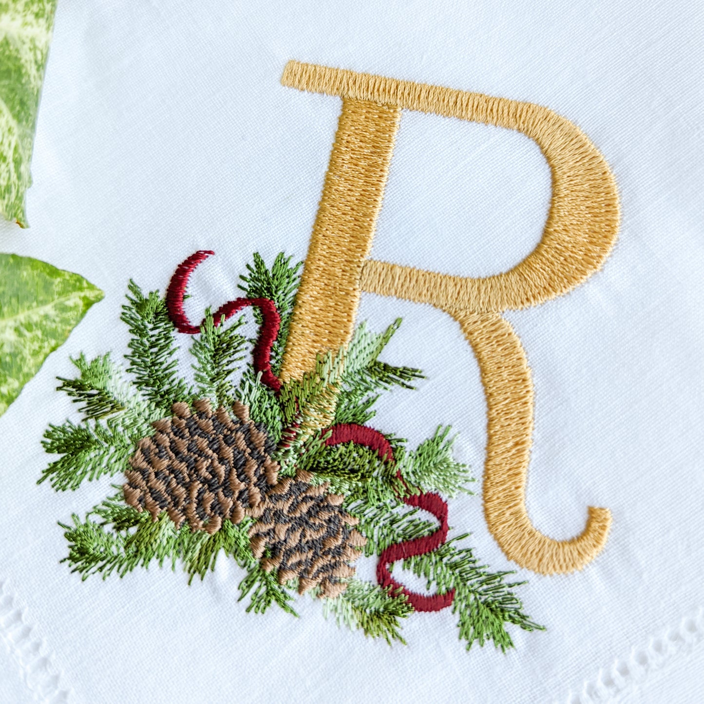 Holiday Pinecone Dinner Napkin