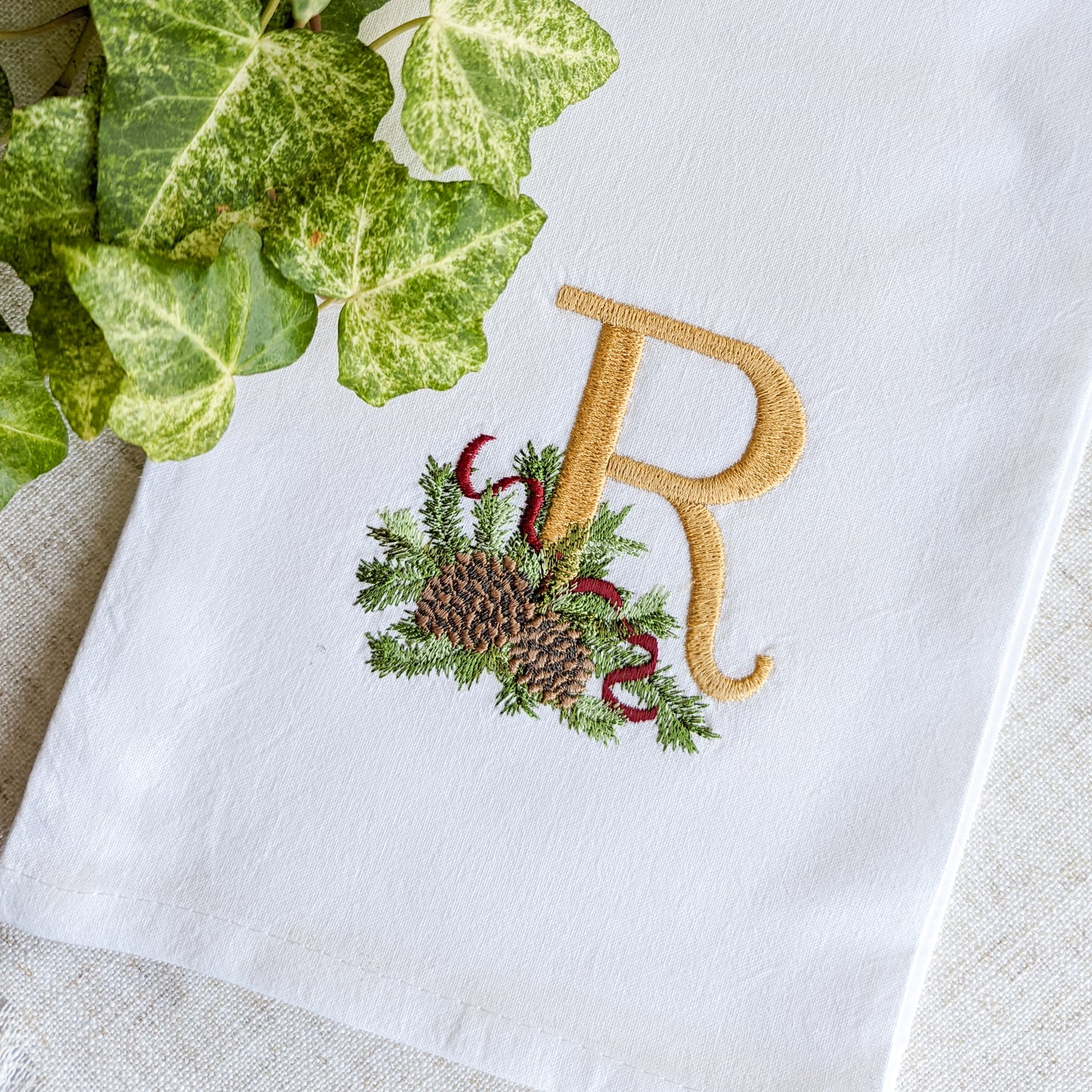 Holiday Pinecone Kitchen Towel