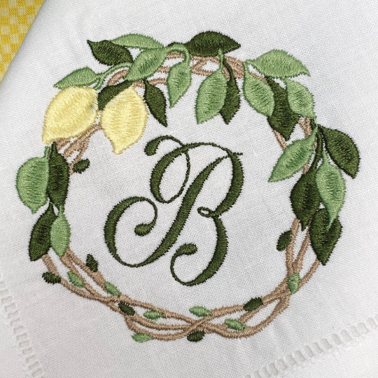 Lemon Wreath Dinner Napkins