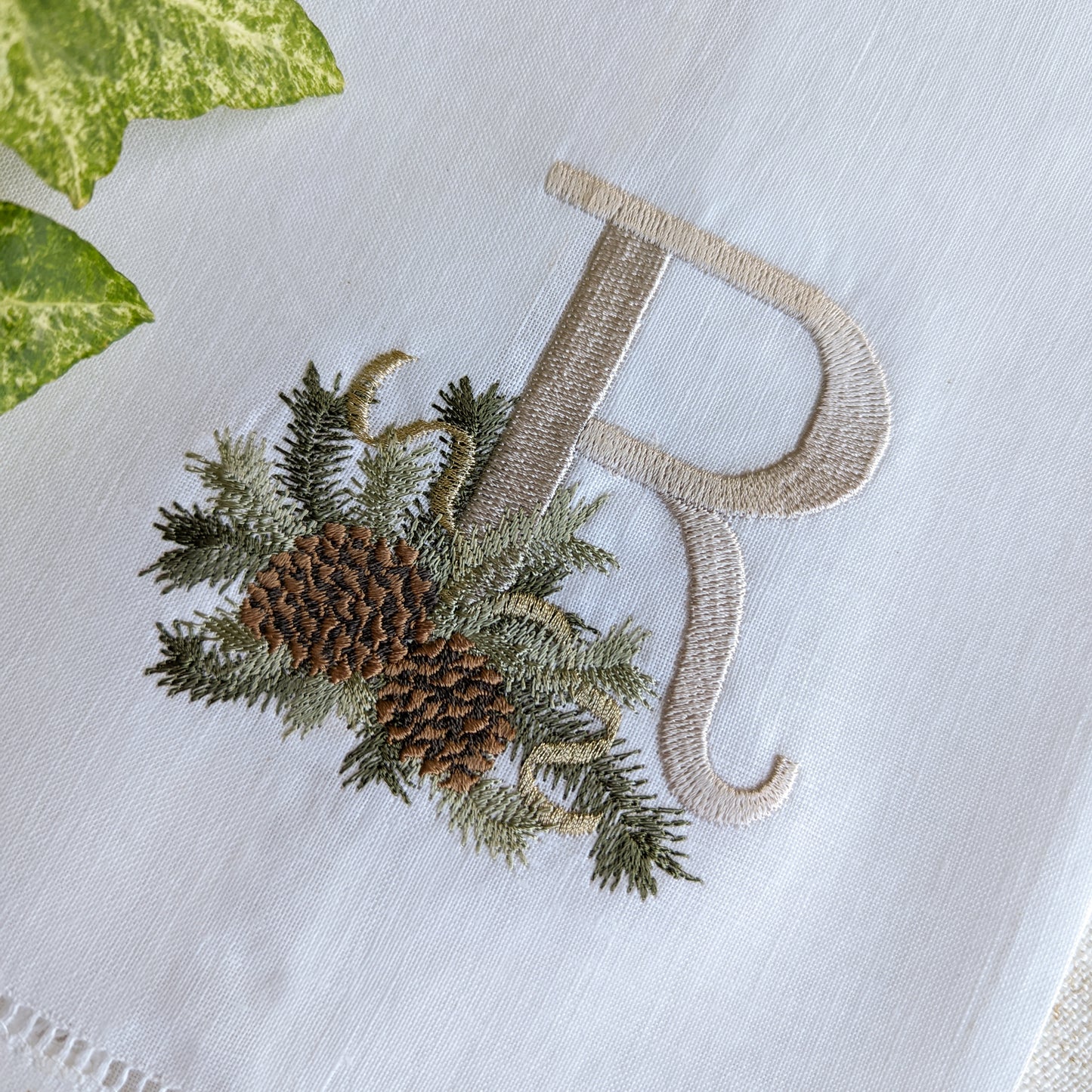 Holiday Pinecone Kitchen Towel